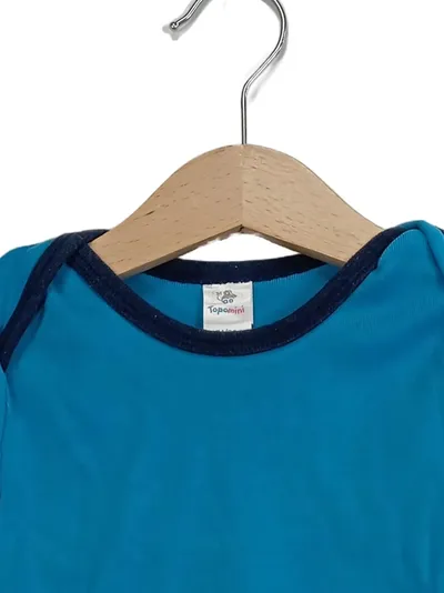 Ernsting's family Baby Body Kurzarm Türkis Gr. 74/80 Baumwolle