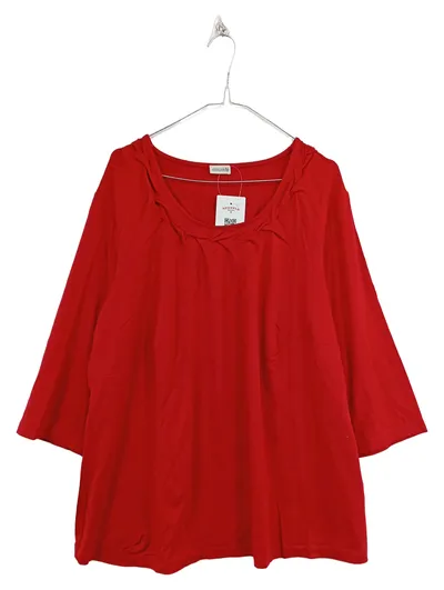Atelier GS Damen Langarmshirt Gr. 50 Rot Viskose Stretch Raffung Shirt Casual