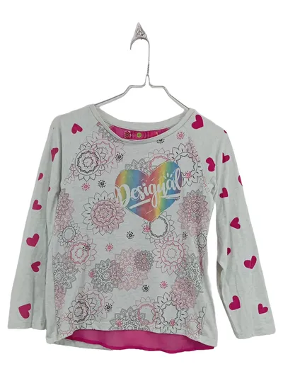 Desigual Kinder Langarmshirt Herz Gr. 152 Mädchen Freizeit Bunt