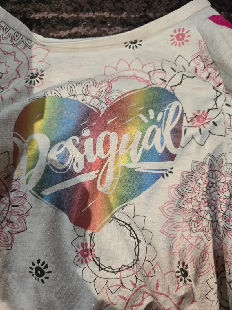 Desigual Kinder Langarmshirt Herz Gr. 152 Mädchen Freizeit Bunt 3