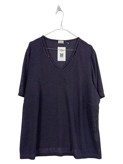 Atelier AG Création Damen T-Shirt Gr. 50/XL Lila Netz Lochmuster