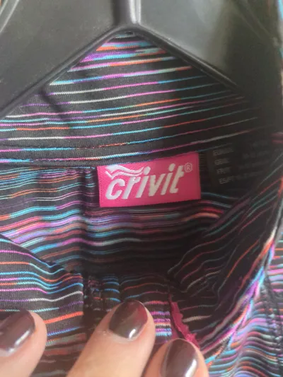 Crivit Kinder Sport Shirt Langarm Gr. 146/152 Mehrfarbig Gestreift