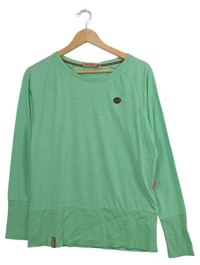 Naketano Damen Langarmshirt Gr. 36/S Grün Sweatshirt Pullover Casual Basic Logo