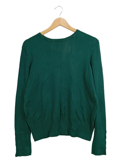 EVER.ME Damen Pullover Langarmshirt Grün Gr. 40/L Casual Rippstrick