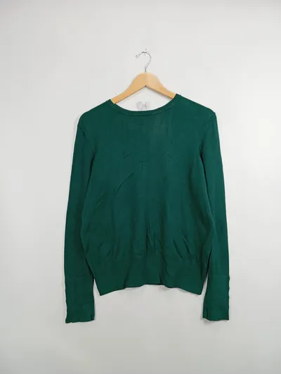EVER.ME Damen Pullover Langarmshirt Grün Gr. 40/L Casual Rippstrick