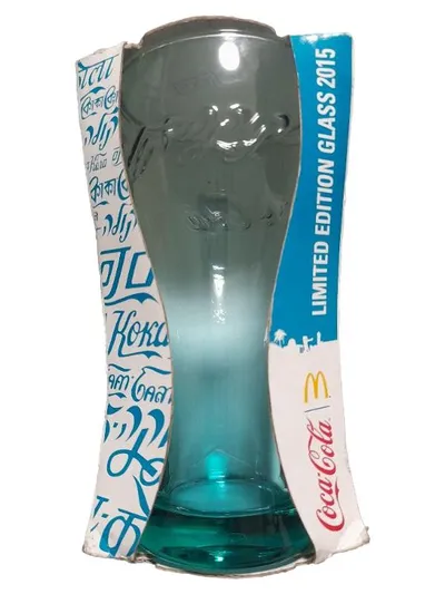McDonald's Coca-Cola Glas Limited Edition 2015 Türkis Sammlerglas