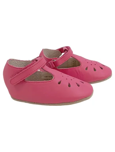 Baby Boden Mädchen Ballerinas Pink Leder T-Steg Gr. 6-12 Monate
