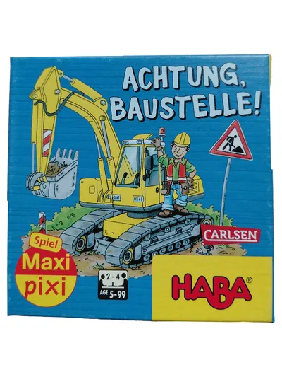 HABA Achtung Baustelle Maxi Pixi Spiel Reaktionsspiel ab 5 Jahre 2-4 Spieler