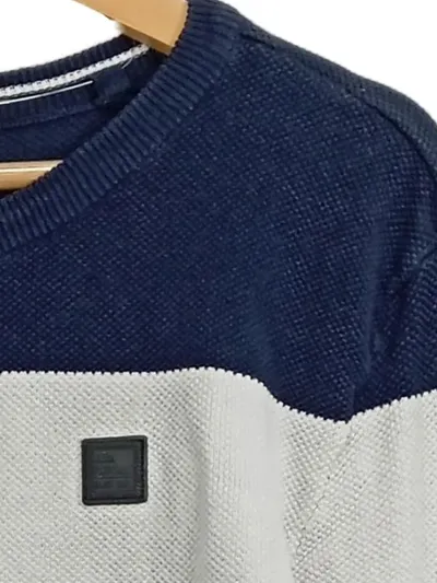 Jean Pascale Herren Pullover gestreift Blau Gr. 48;M Baumwolle Casual