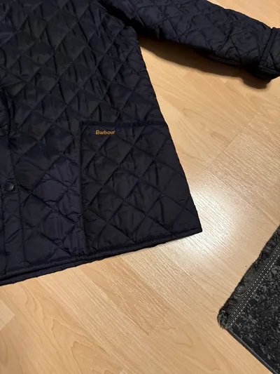 Barbour Steppjacke Herren XXL Navy Blau Cord-Kragen Quilted Jacket