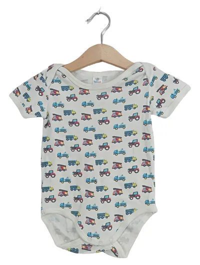 Ernsting's Family Baby Body Kurzarm LKW-Motiv Gr. 74/80 Mehrfarbig Wolle