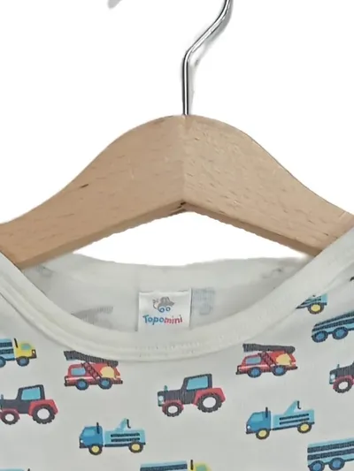 Ernsting's Family Baby Body Kurzarm LKW-Motiv Gr. 74/80 Mehrfarbig Wolle