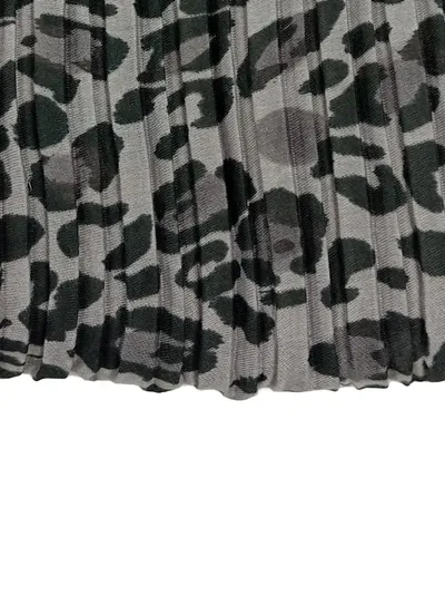 Liu Jo Damen Schal Grau Animal Print Plissee Freizeit 83x180 cm