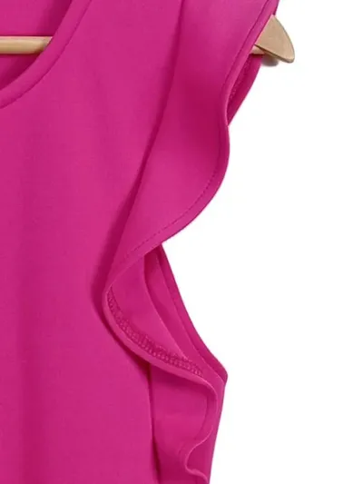 Dorothy Perkins Damen Kleid Gr. 38 Pink Rüschen A-Linie Freizeitkleid