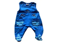 FIXONI Baby Body Baumwolle Gr. 50 Jungen Tiermotive Applikationen Blau 1