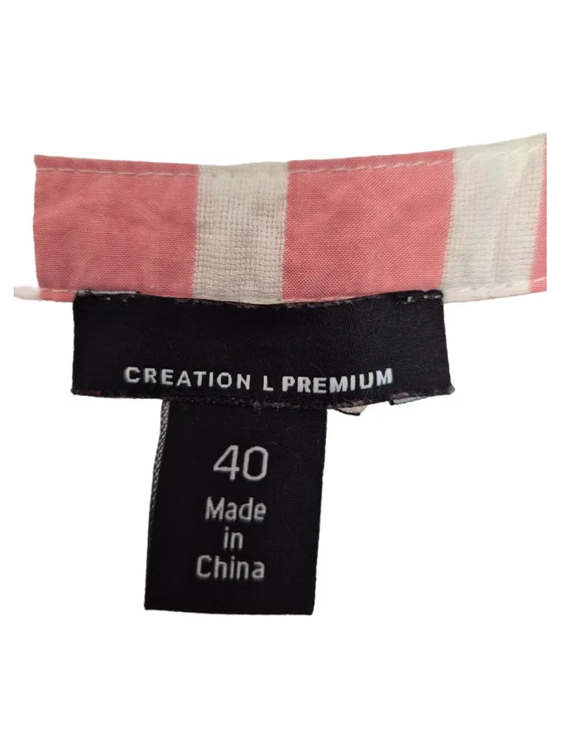 Creation L Premium Damen Bluse Gr. 40/L Rosa Weiß Gestreift Langarm 4