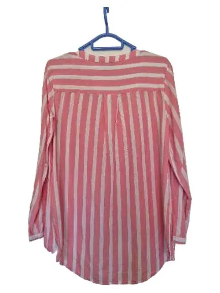 Creation L Premium Damen Bluse Gr. 40/L Rosa Weiß Gestreift Langarm 5