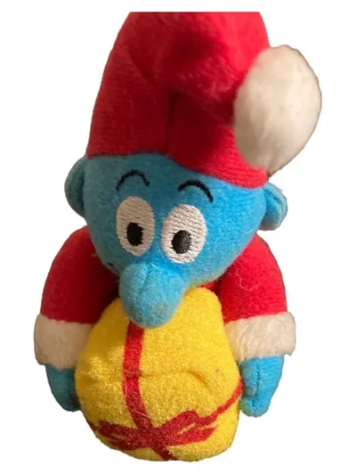 McDonald's Papa Schlumpf Plüschfigur Weihnachten 12cm Sammlerstück Mehrfarbig