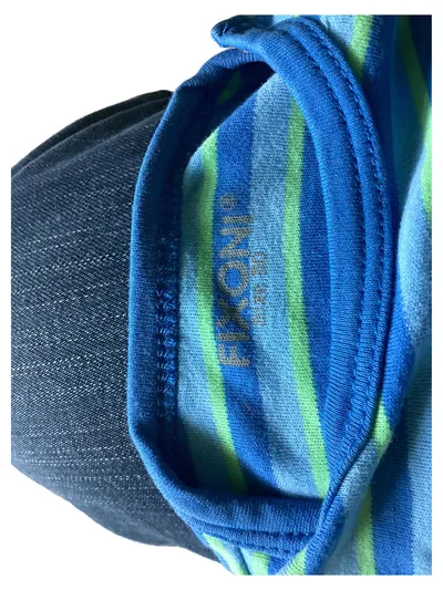 Fixoni Baby Body Langarm Gestreift Blau Gr. 50 Kinder