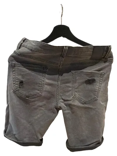 ONLY & SONS Herren Jeans Shorts Grau W32/48/M Destroyed Look Denim