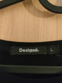 Desigual Damen Kleid L schwarz bunte Blumen Ärmel Rüschen Viskose 4