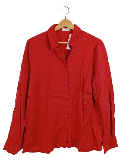PETER HAHN Damen Bluse Langarm Rot Lyocell Gr. 42/XL Klassisch