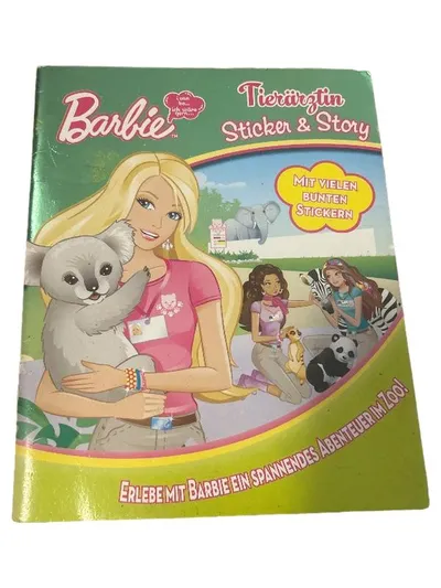 Barbie Tierärztin Sticker & Story Buch Zoo Abenteuer Stickerbuch