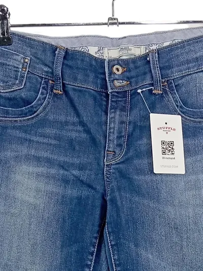 Mavi Jeans Regular Fit Damen Hose Blau Uni Knopf Freizeit Gr. W29/38/M