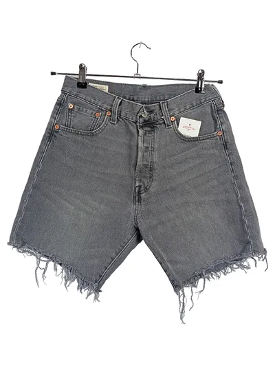 Levi's Premium Jeans Shorts Herren W30 Grau Denim Cut-Off Fransen