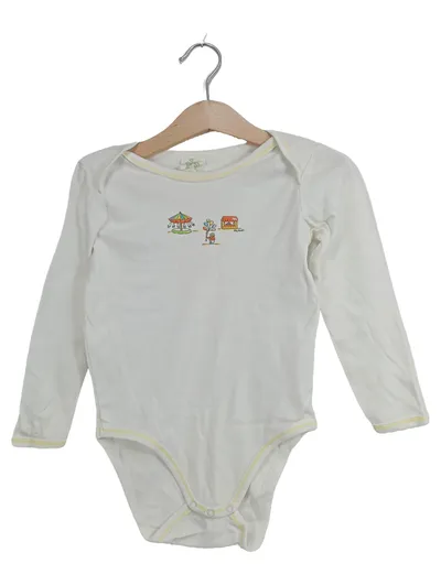 ALANA Baby Body Langarm Haus-Motiv Kinder Gr. 98/104 Weiß
