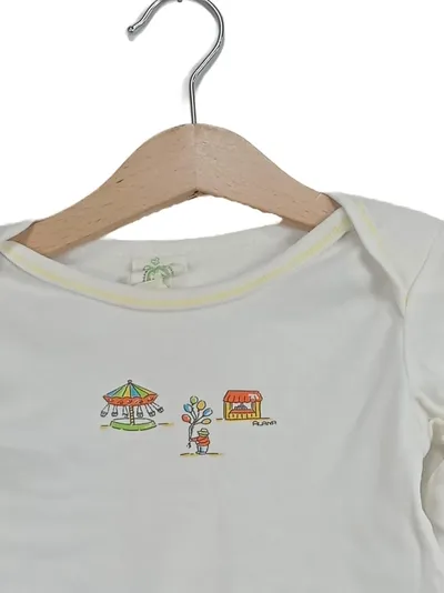 ALANA Baby Body Langarm Haus-Motiv Kinder Gr. 98/104 Weiß