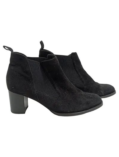 Peter Kaiser Damen Stiefeletten Chelsea Boots Schwarz Wildleder Gr. 39