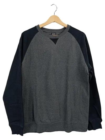 SMOG Herren Pullover Grau Schwarz Langarm Gr. 52;XL Casual Sweatshirt