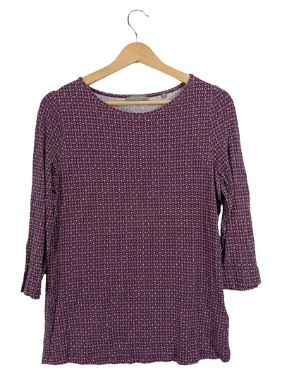 Christian Berg Damen Shirt Langarm Gr. 40 L Rot Geometrisch Viskose Stretch