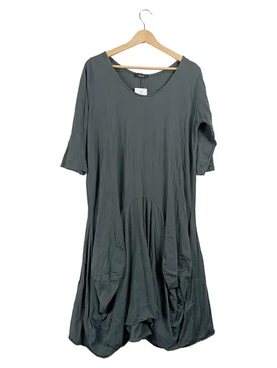 AERFAN Damen Ballonkleid Gr. 38/M Grau Made in Italy Casual