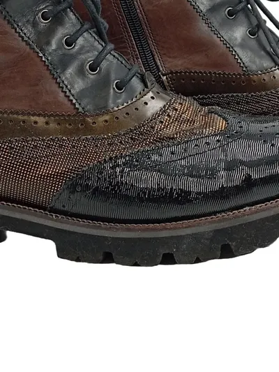 Maripé Damen Stiefel Brogue Boots Gr. 43 Leder Mehrfarbig Braun Schwarz
