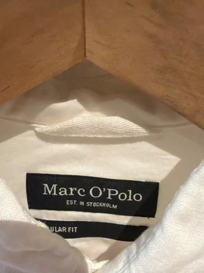 Marc O'Polo Herren Leinenhemd Langarm Weiß Regular Fit Gr. XS
