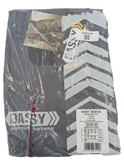 DASSY Boston Arbeitshose Herren Gr. 56 Grau/Schwarz Bundhose NEU