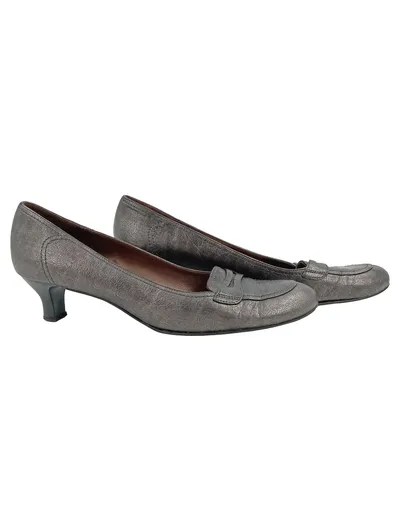 Peter Kaiser Pumps Damen Schuhe Loafer Leder Grau Gr. 43 Business Klassisch