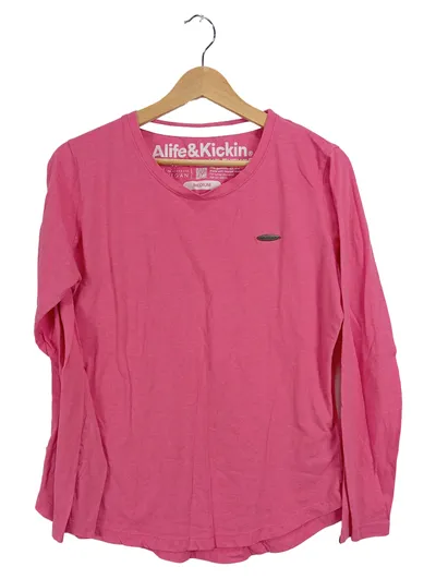Alife & Kickin Damen Langarmshirt Baumwolle Pink Gr. 38 M Casual