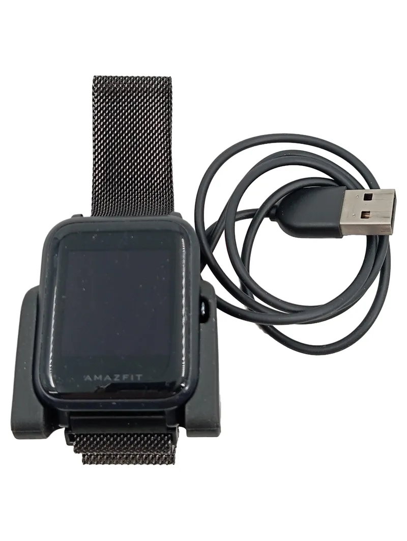 Amazfit Bip A1608 Smartwatch Schwarz mit Ladekabel Metallarmband 5