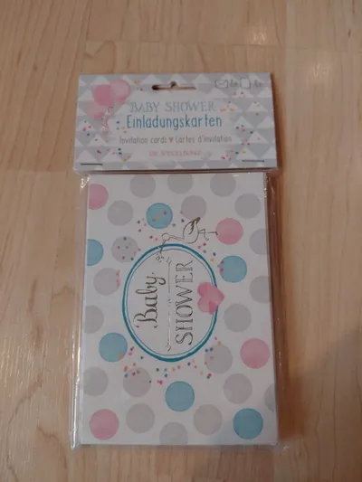 Spiegelburg Baby Shower Einladungskarten Set 8 Stk. mit Umschlägen Storch