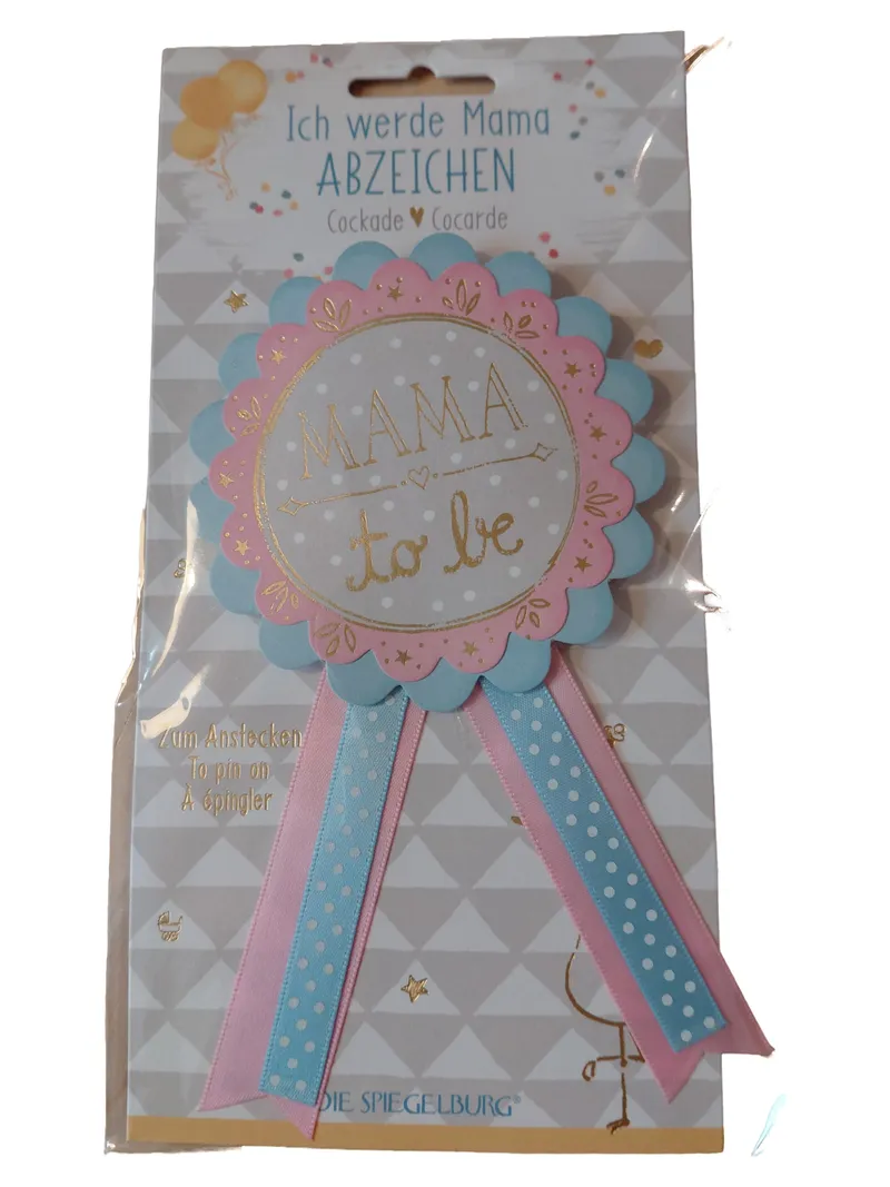 Die Spiegelburg Mama Anstecknadel Schleife Rosa Punkte Stoff 20 cm Party 1