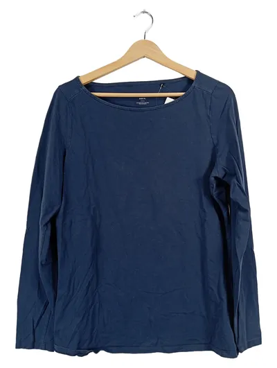 WE Fashion Langarmshirt Damen XL Blau Bio-Baumwolle Basic Shirt
