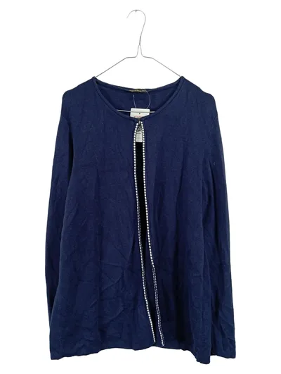 Atelier GS Damen Strickjacke Gr. 44 Blau Baumwolle Viskose Klassisch