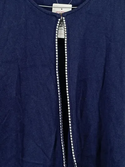 Atelier GS Damen Strickjacke Gr. 44 Blau Baumwolle Viskose Klassisch