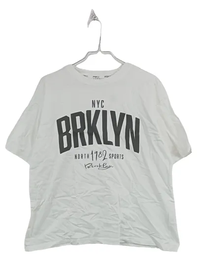 Pageone Active T-Shirt NYC BRKLYN Brooklyn Damen Gr. S Weiß Streetwear