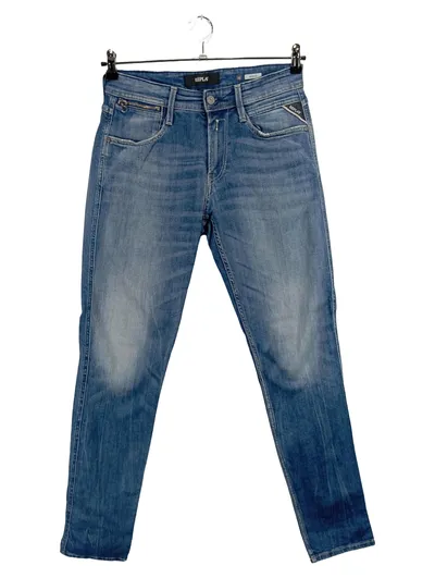 Replay Herren Jeans Regular Fit Blau Gr. 30/34 Denim Casual