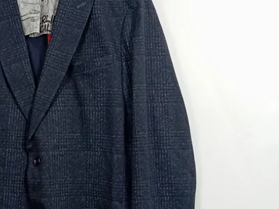 CG Club of Gents Herren Sakko Gr. 56 Blau Kariert Modern Business