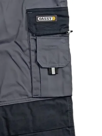 DASSY Arbeitshose Herren Gr. 52 Grau Schwarz Bundhose Workwear